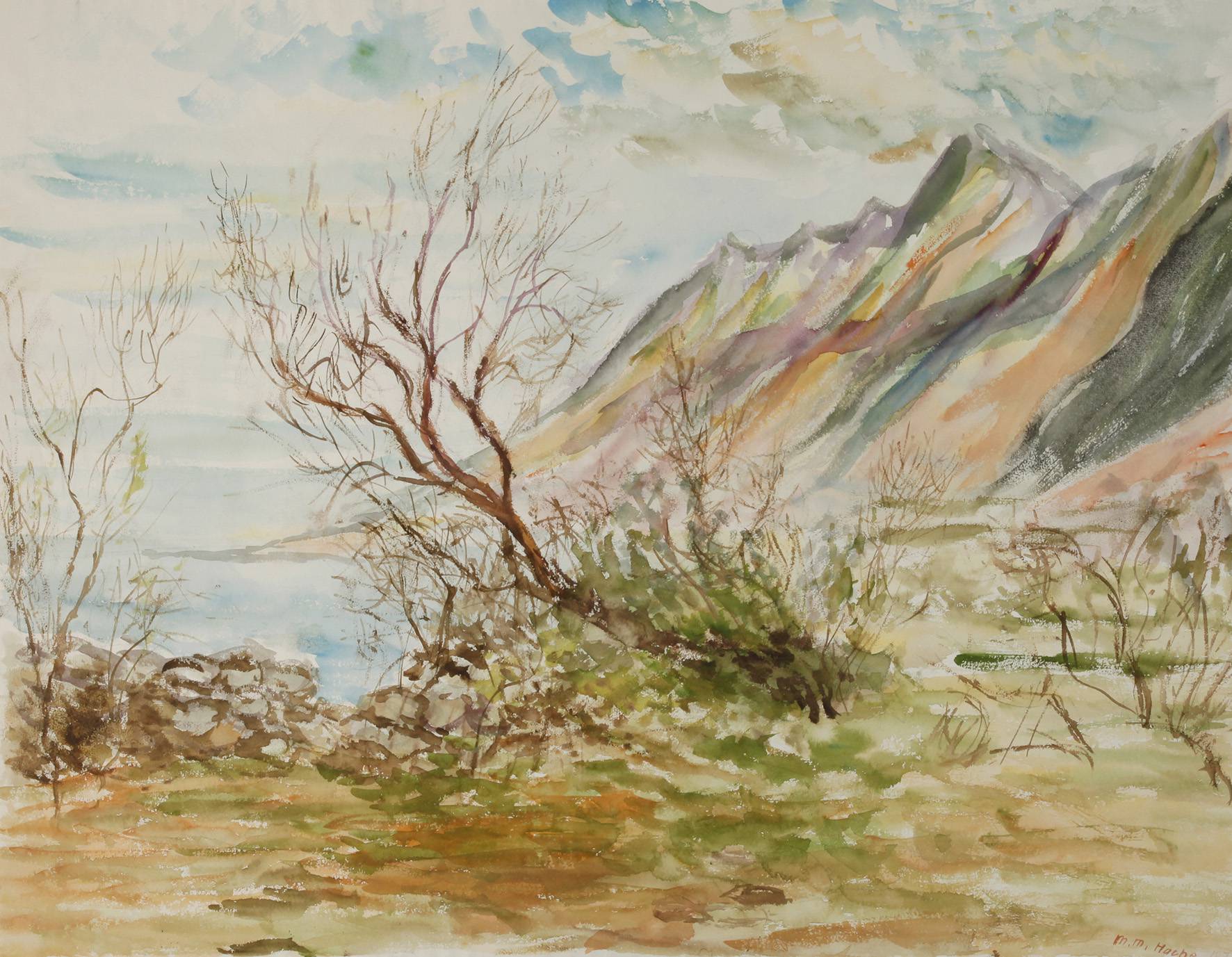 M. M. Hache, frühlingshafte Küstenlandschaft