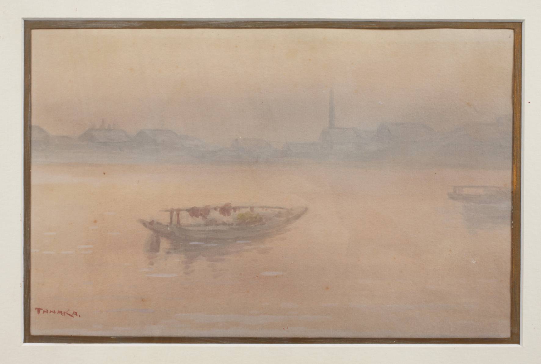 Kaneijro Tanaka, attr., Abendliche Flusslandschaft