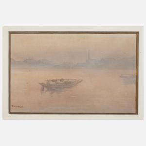 Kaneijro Tanaka, attr., Abendliche Flusslandschaft