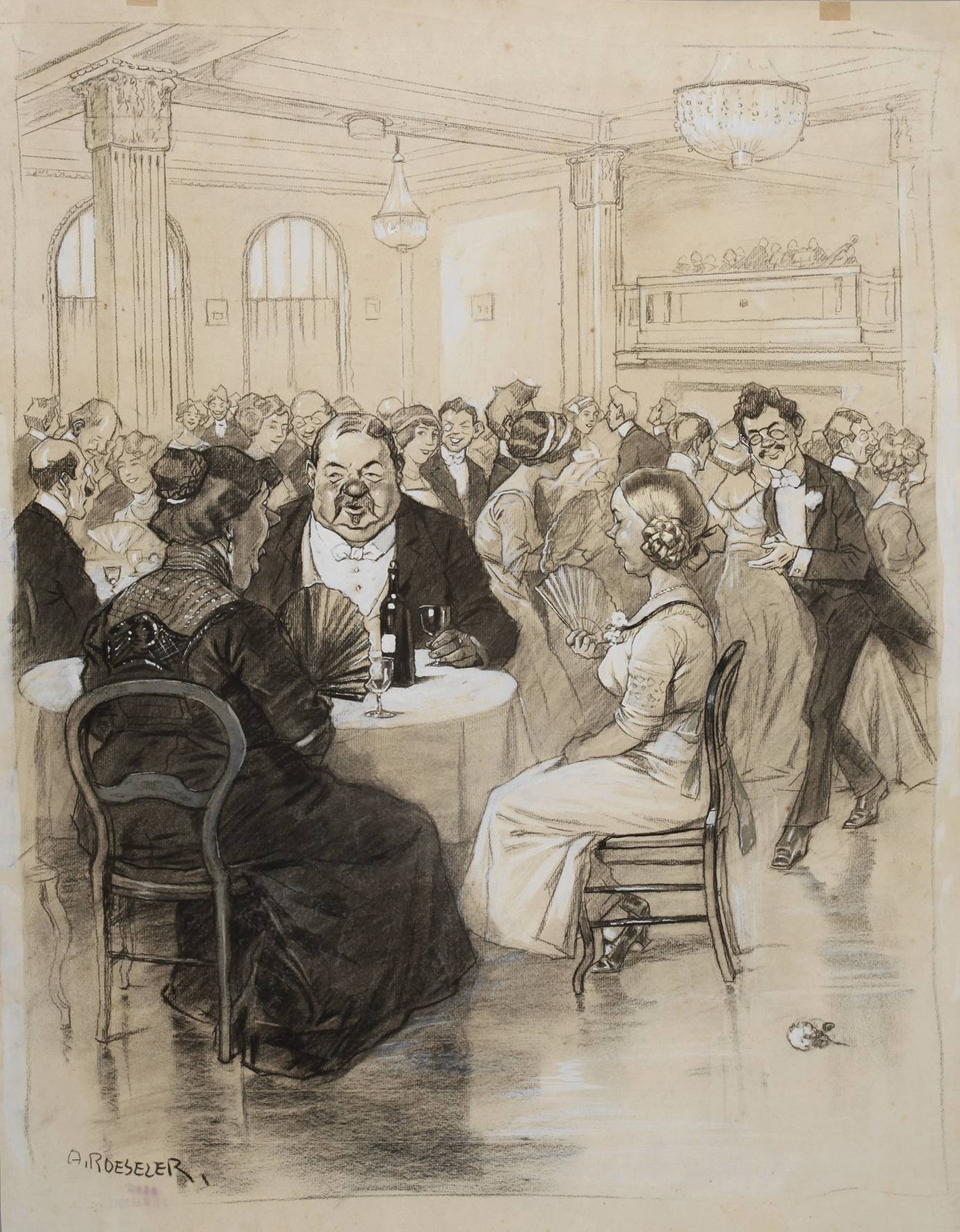 August Roeseler, Abends im Restaurant