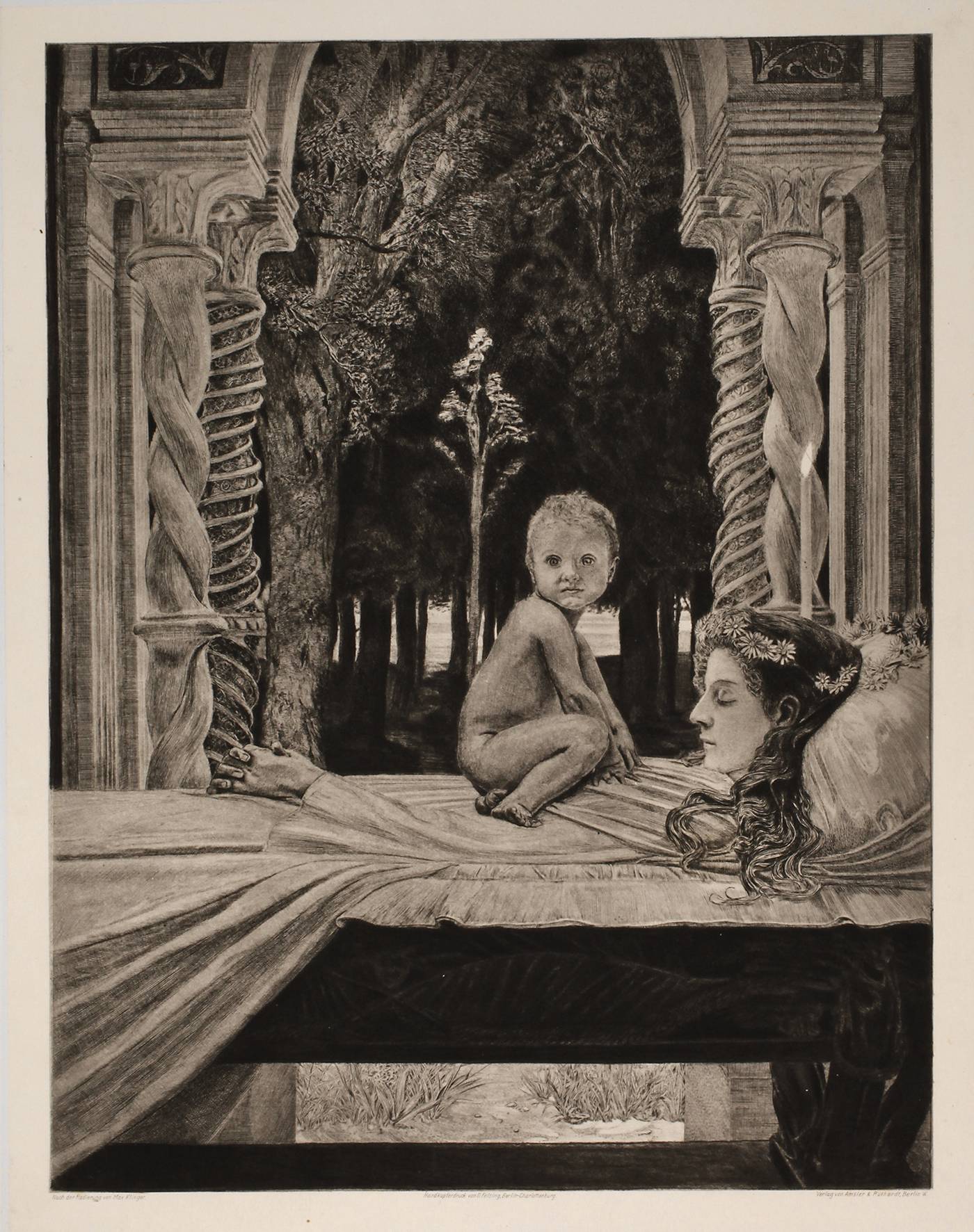 nach Prof. Max Klinger, ”Tode Mutter”