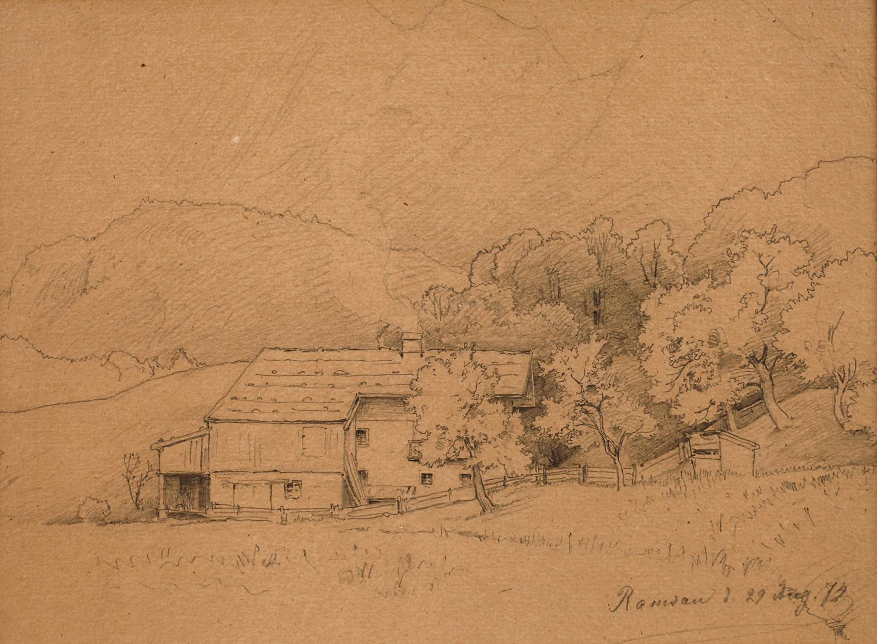 Rudolf Schuster, attr., Bauernhof bei Ramsau