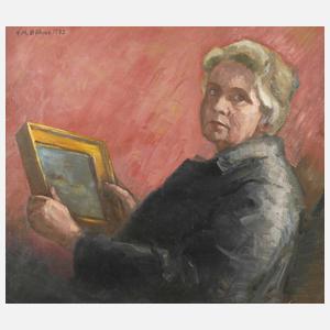 Hildegard Marion Böhme, Selbstportrait mit Bild