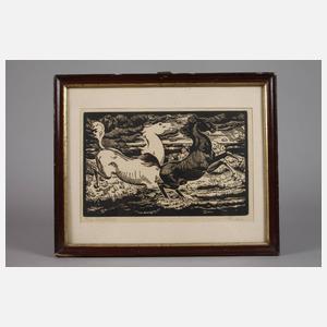 Bernhard Feistel, Pferde am Meeresstrand