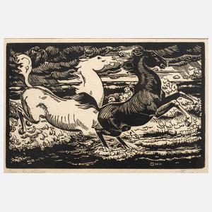 Bernhard Feistel, Pferde am Meeresstrand