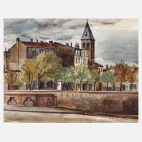 Karl Kröhner, Stadtansicht mit Gewitterwolken111