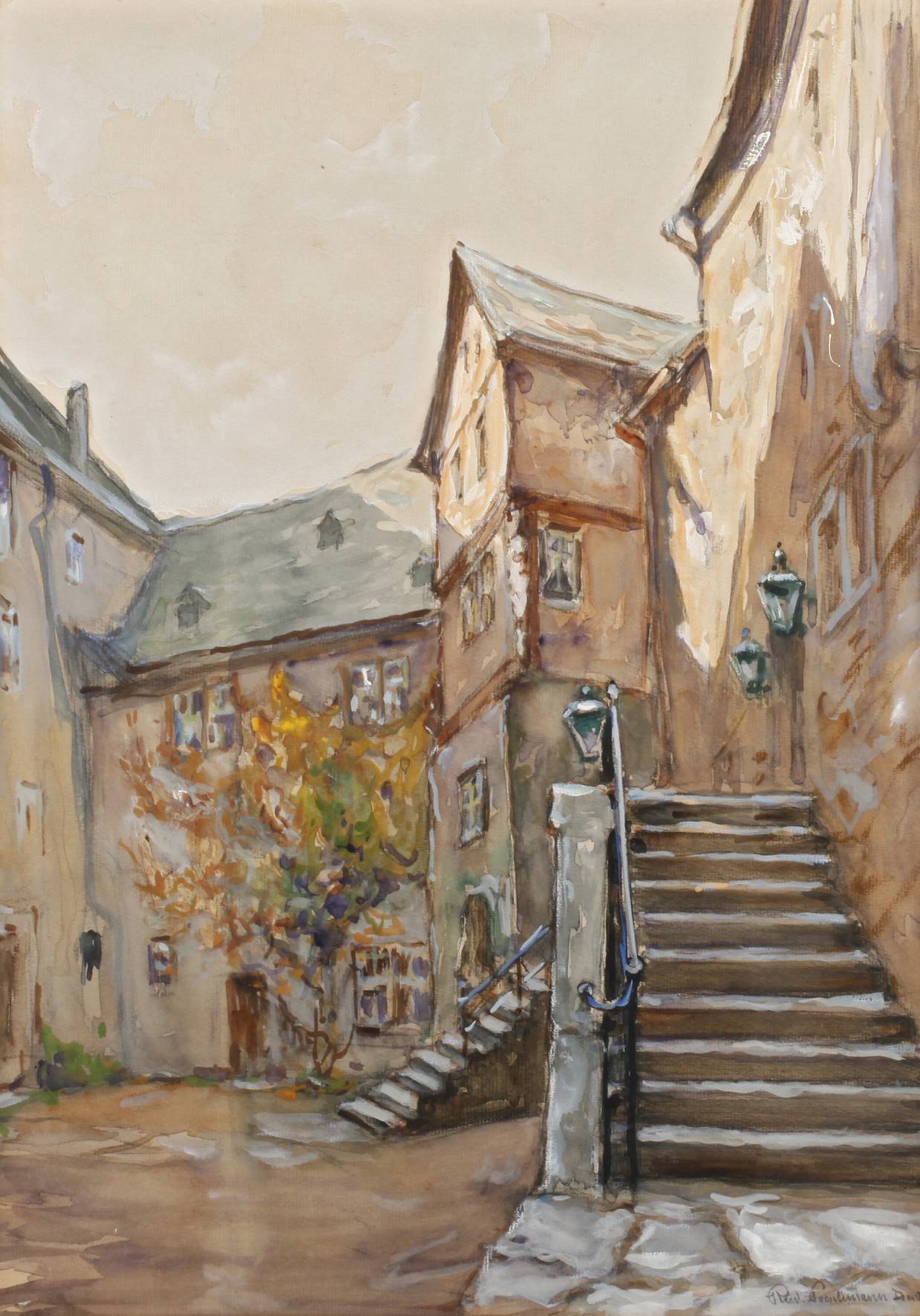 Rudolf Poeschmann, Burghof in Runkel