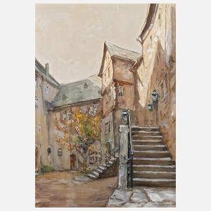 Rudolf Poeschmann, Burghof in Runkel