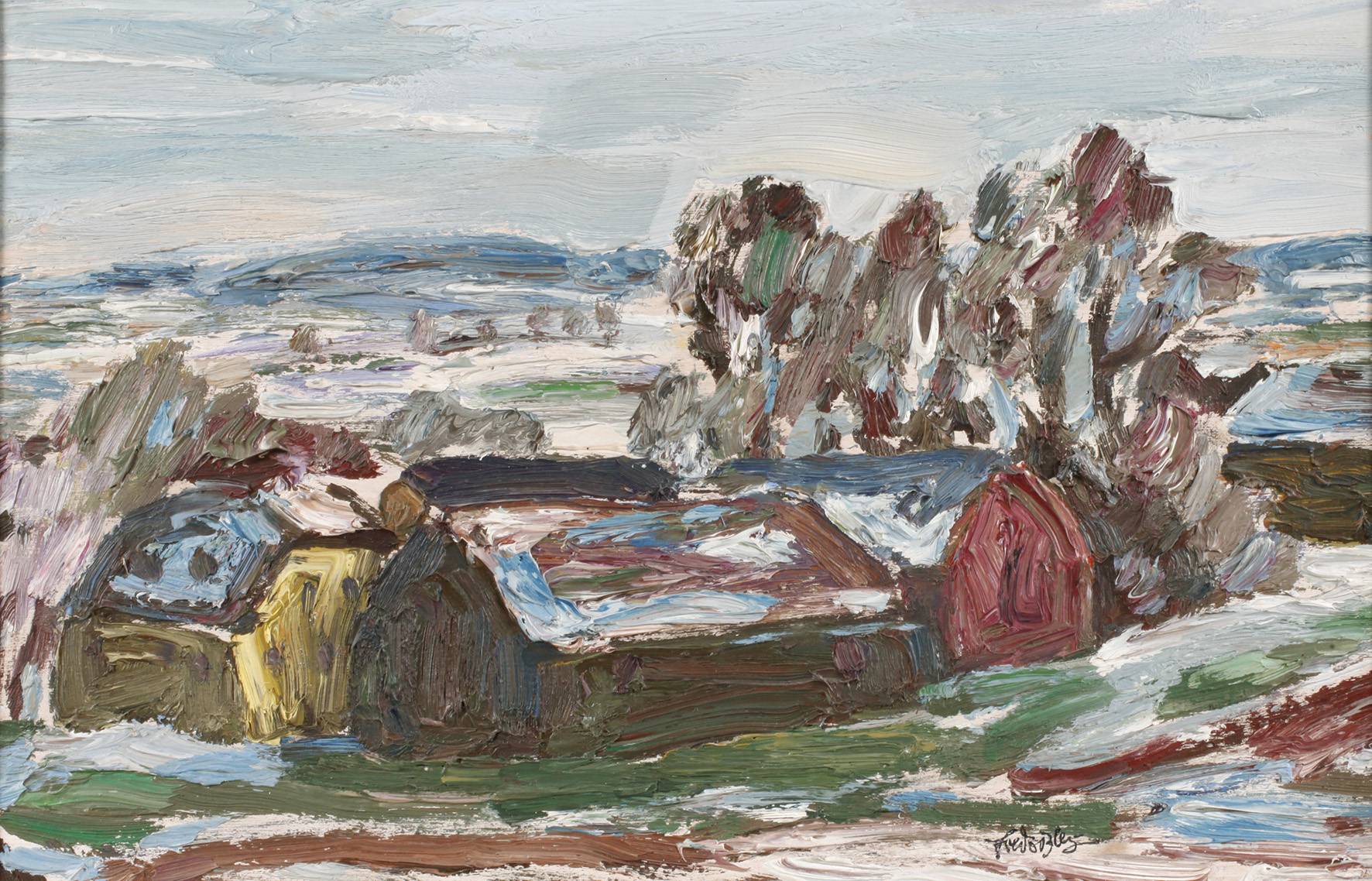 Fredo Bley, Bauernhof im Winter