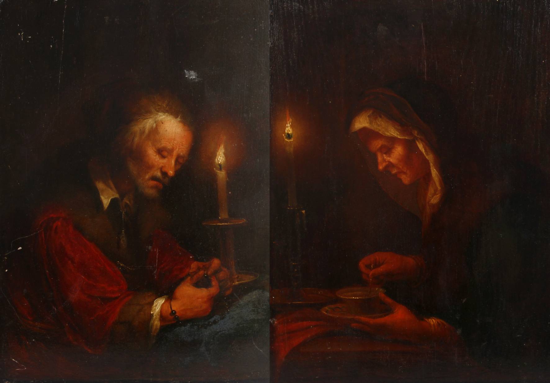 Paar Portraitpendants