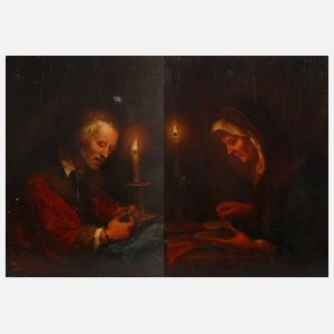 Paar Portraitpendants