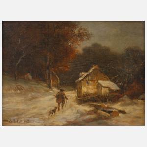 E. A. Kaiser, Jäger in Winterlandschaft