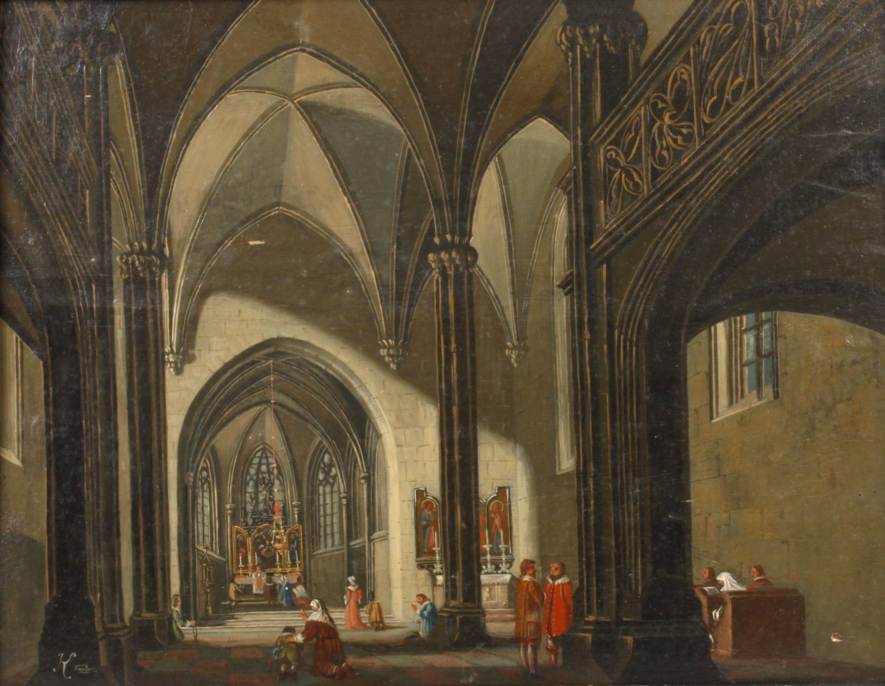 Koch, attr., Kircheninterieur