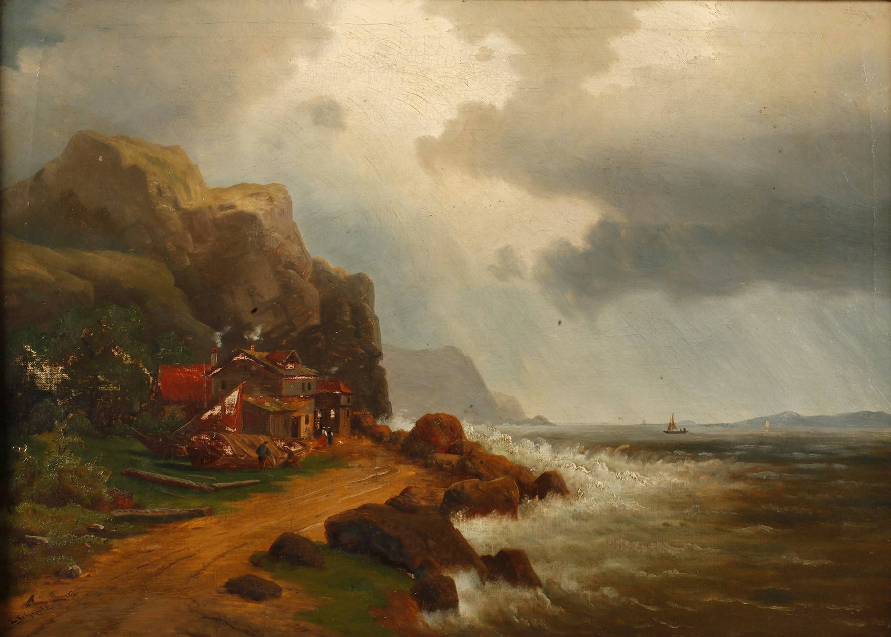 I. Schmitz, Fischerhütten am Steilufer