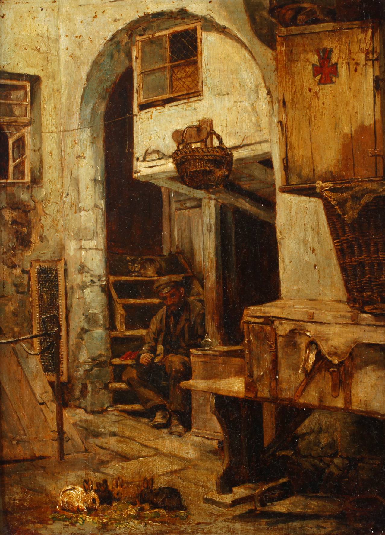 Prof. Max Thedy, attr., Hinterhofidylle