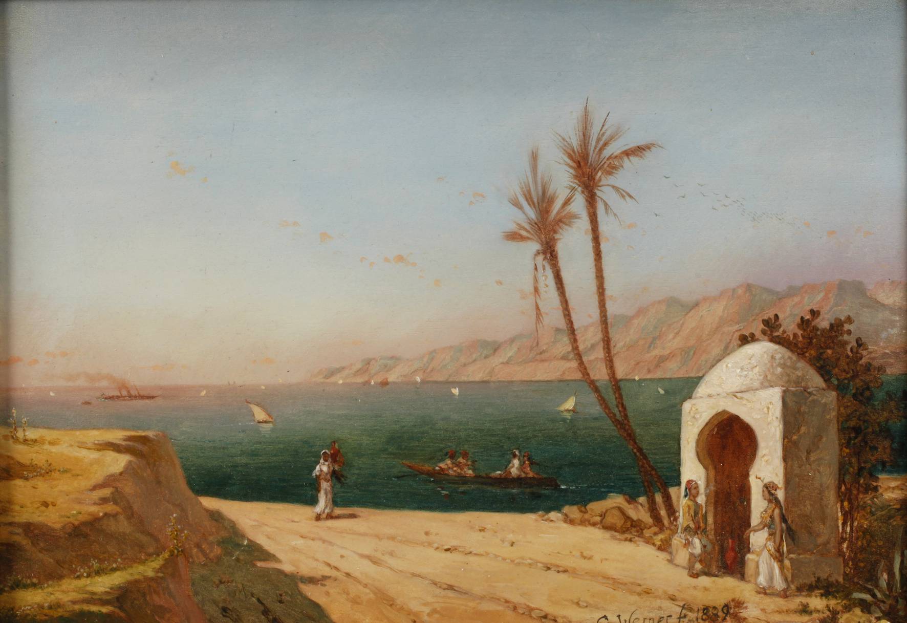 Prof. Carl von Werner, Orientalische Flusslandschaft