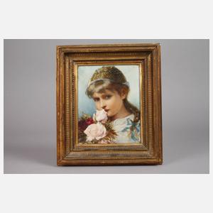 Portrait Trachtenmädchen mit Goldhaube