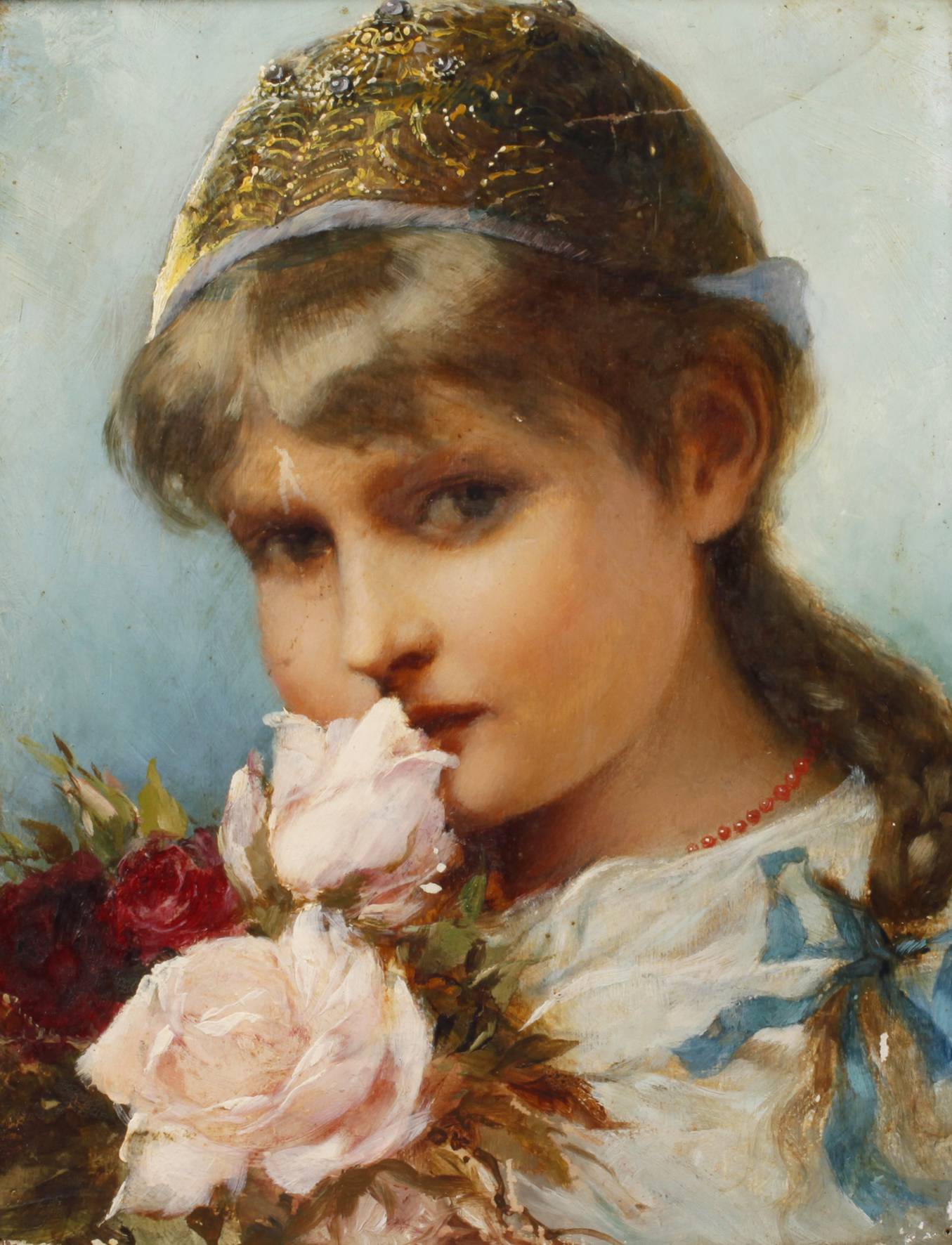 Portrait Trachtenmädchen mit Goldhaube