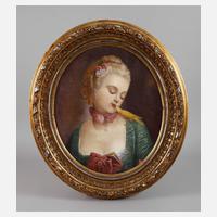 Junge Frau mit Kanarienvogel111