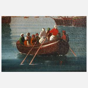 Ansicht Istanbul, Hafen mit Moschee