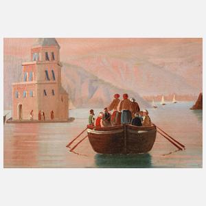 Ansicht Istanbul, Leanderturm im Bosporus