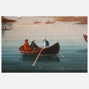 Ansicht Istanbul, Palast am Fluss