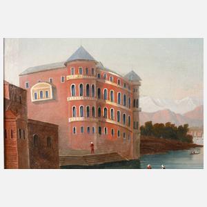 Ansicht Istanbul, Palast am Fluss