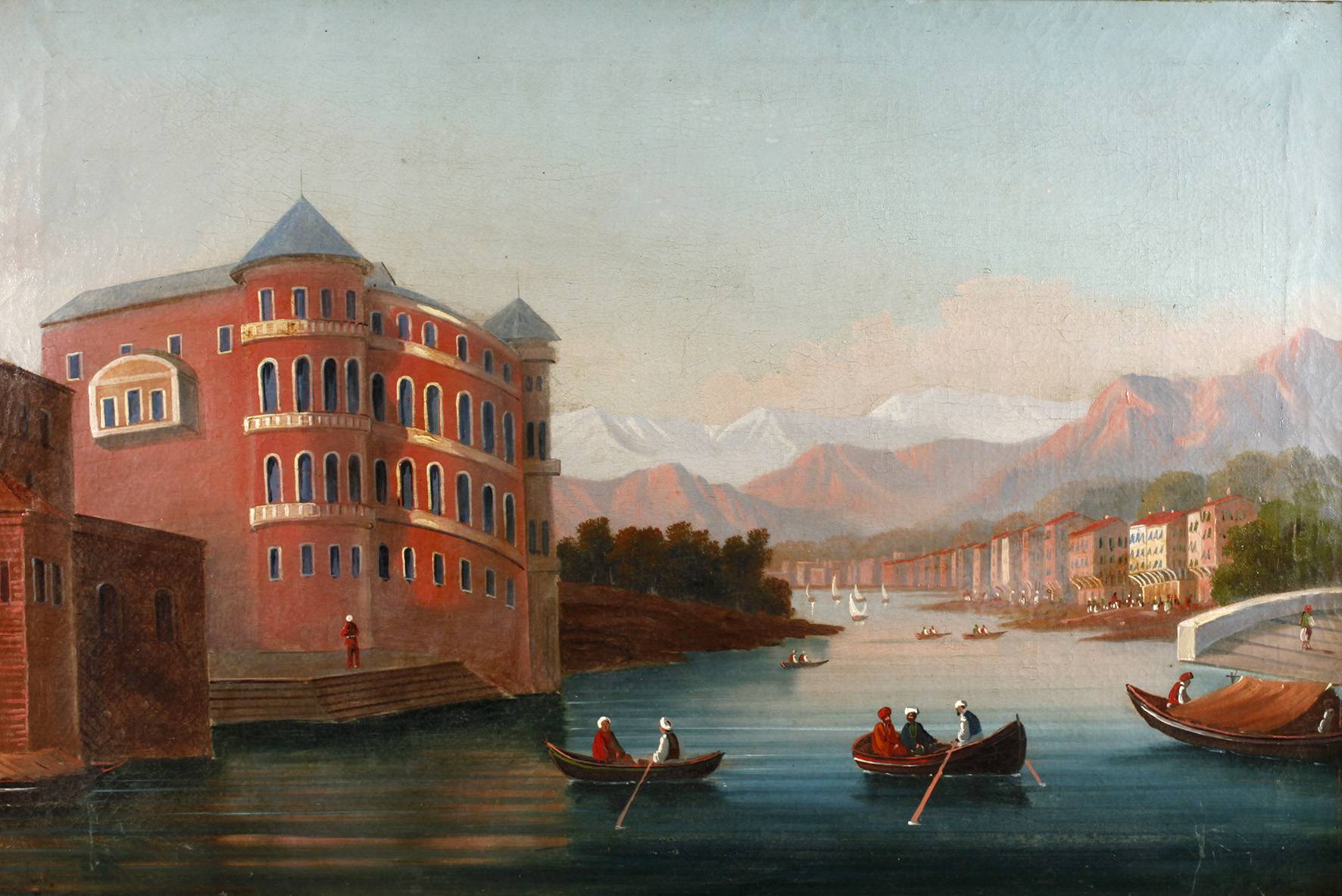 Ansicht Istanbul, Palast am Fluss