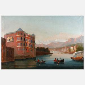 Ansicht Istanbul, Palast am Fluss