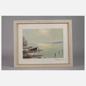 Prof. Georg Arnold-Graboné, attr., Winterabend am See