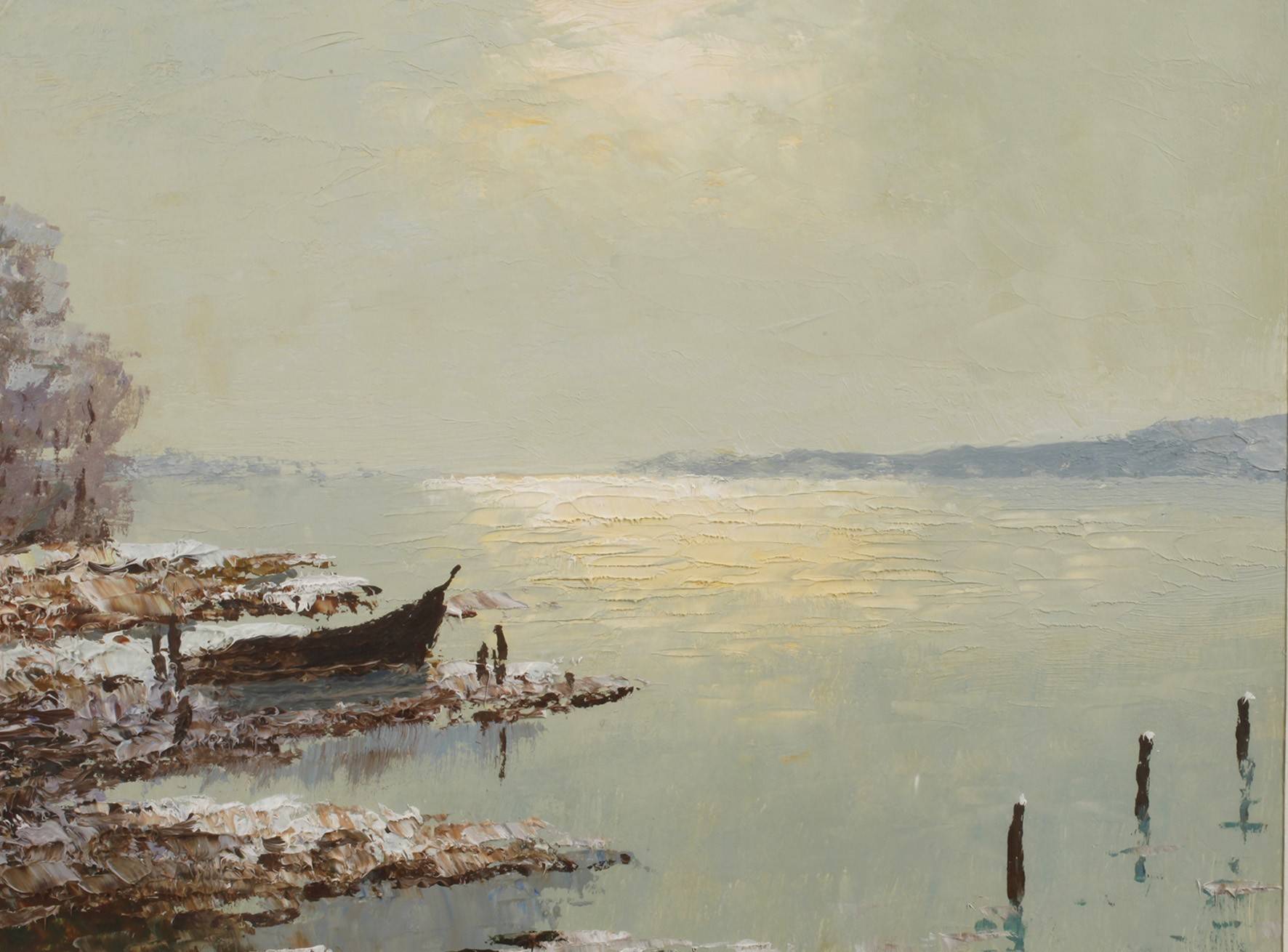 Prof. Georg Arnold-Graboné, attr., Winterabend am See