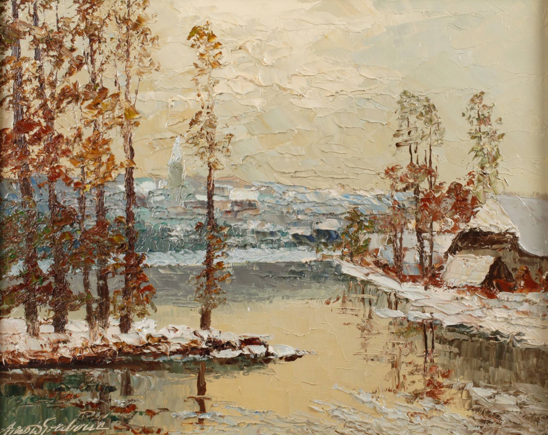Prof. Georg Arnold-Graboné, Winter am Deininger Weiher