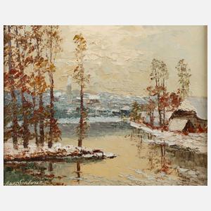 Prof. Georg Arnold-Graboné, Winter am Deininger Weiher