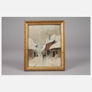 Eduard Asbeck, winterliche Straße