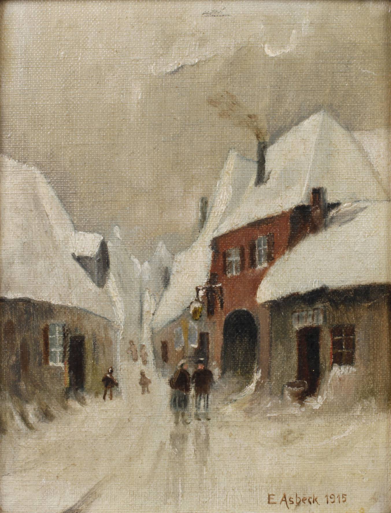 Eduard Asbeck, winterliche Straße