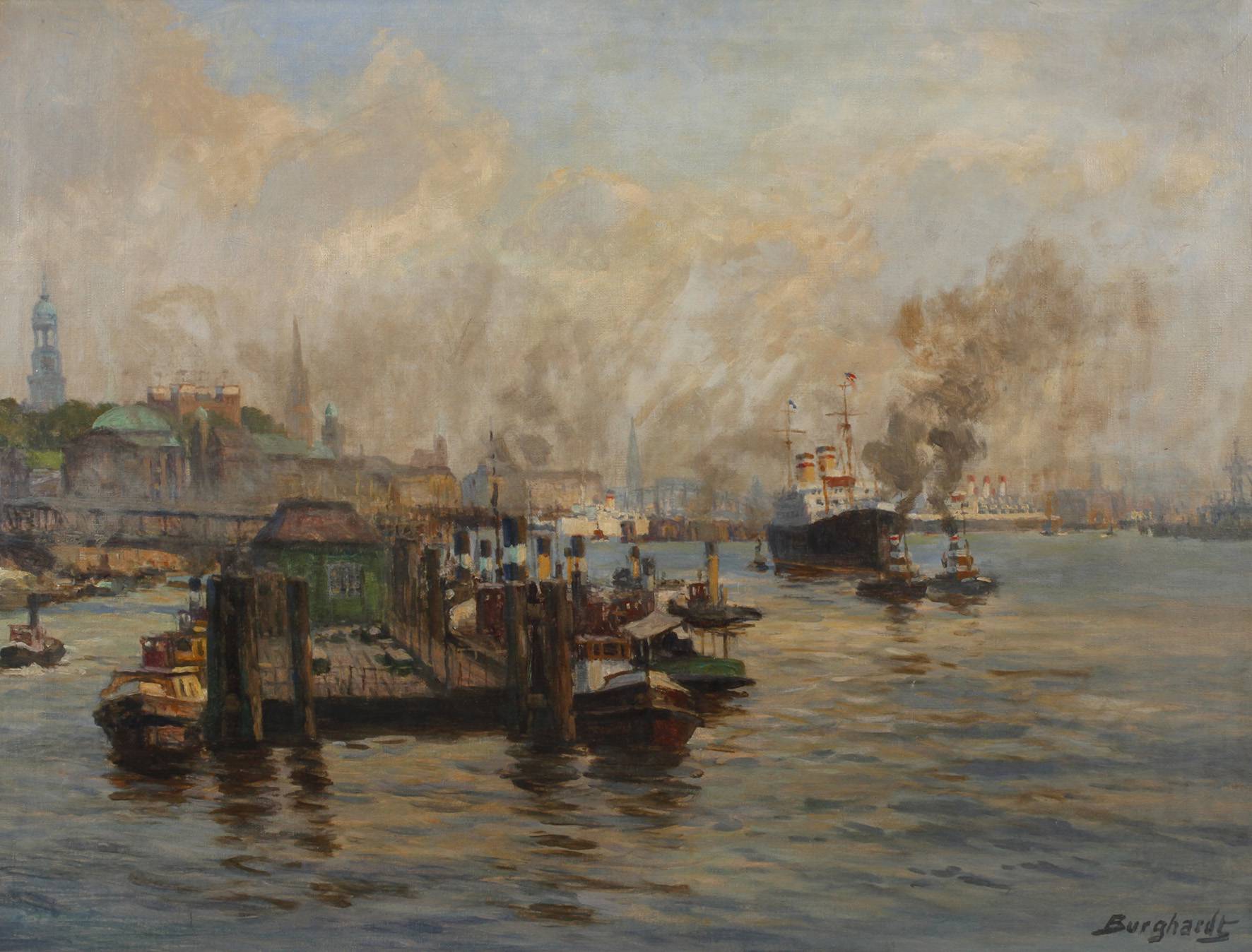 Gustav Burghardt, Hamburger Hafen