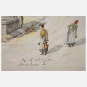 Hch. Deuerlein, zwei Gemälde Alt-Helmbrechts