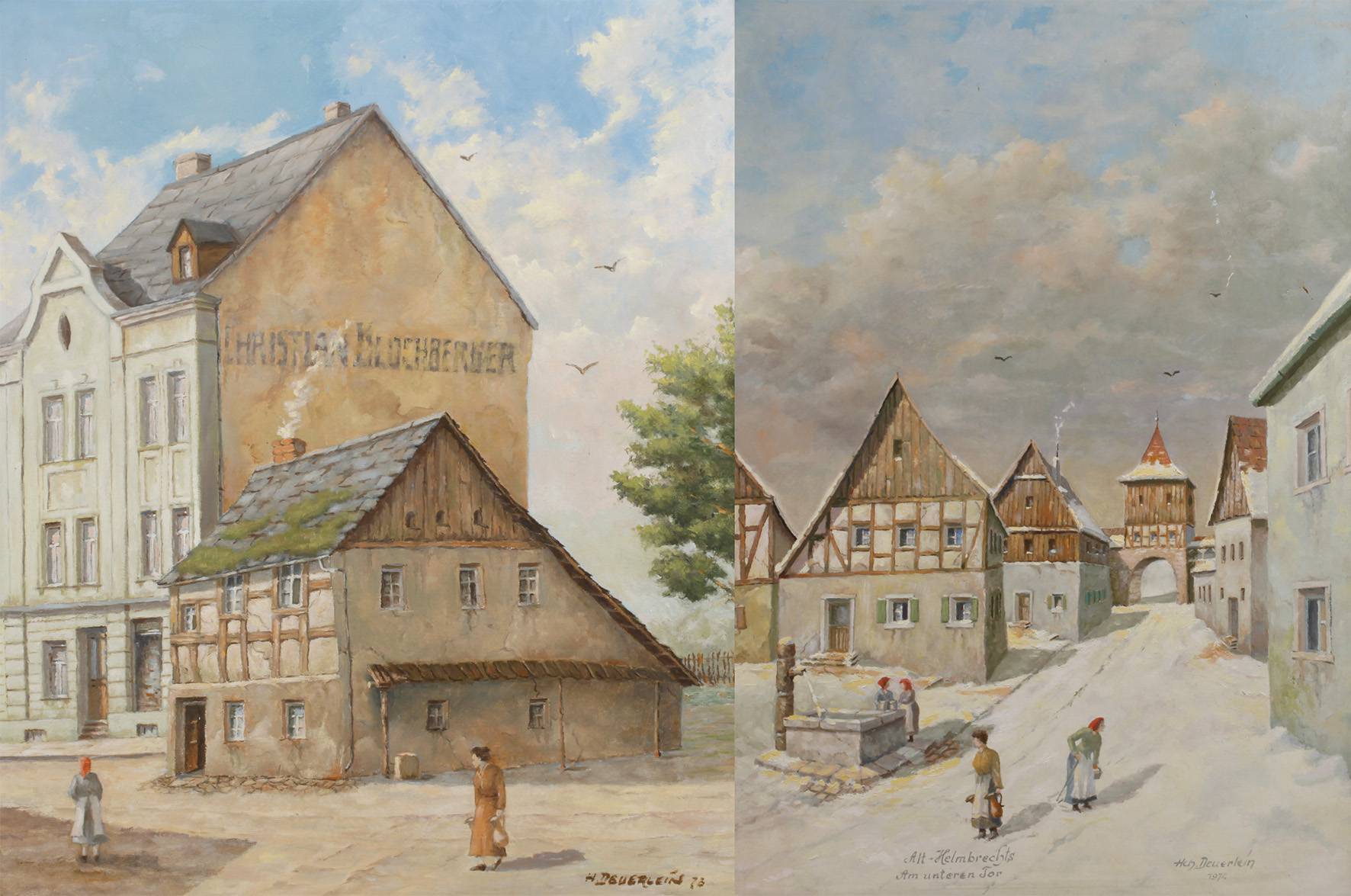Hch. Deuerlein, zwei Gemälde Alt-Helmbrechts