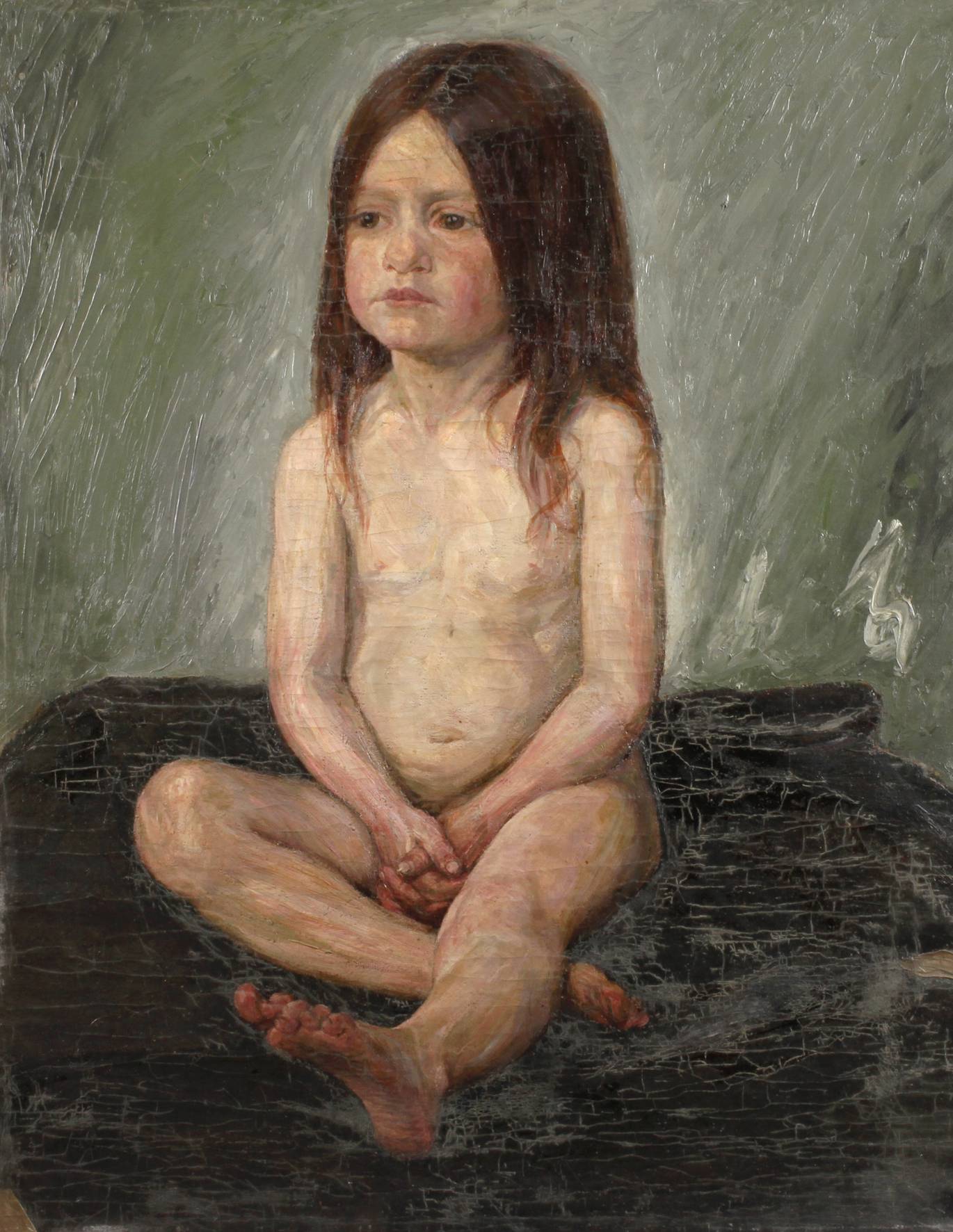 Alexander Gerbig, attr., ”Kind nach dem Bad”