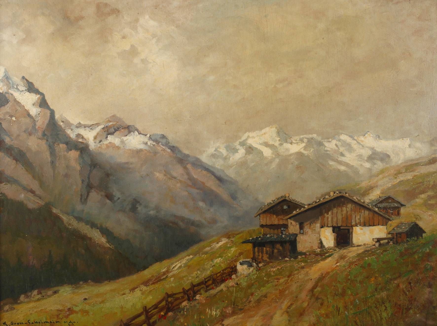 Karl Gross-Sattelmair, Blick zur Kaserstattalm