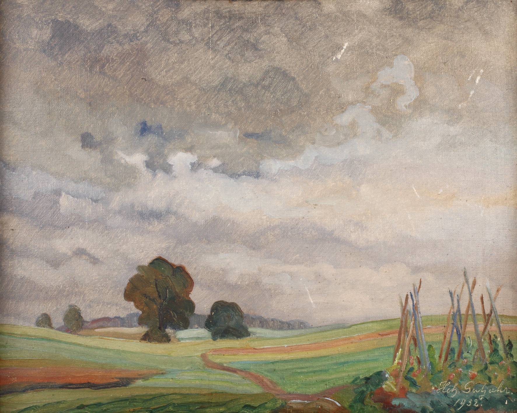 Heinrich Gutjahr, ”Gewitterstimmung bei Uffing ...”