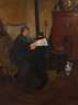 A. Henrich, Lesende Dame im Interieur