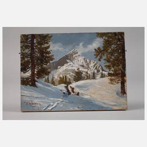 Willy Krauss, winterlicher Blick zur Alpspitze