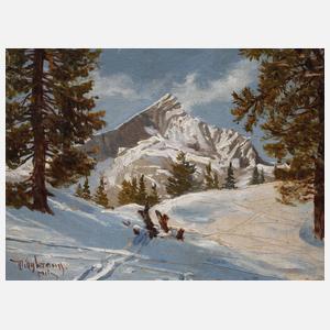 Willy Krauss, winterlicher Blick zur Alpspitze