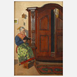 Heinrich Luckmeyer, Lesende vorm Dielenschrank