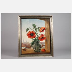 E. Miller, Fensterausblick mit Tagpfauenauge