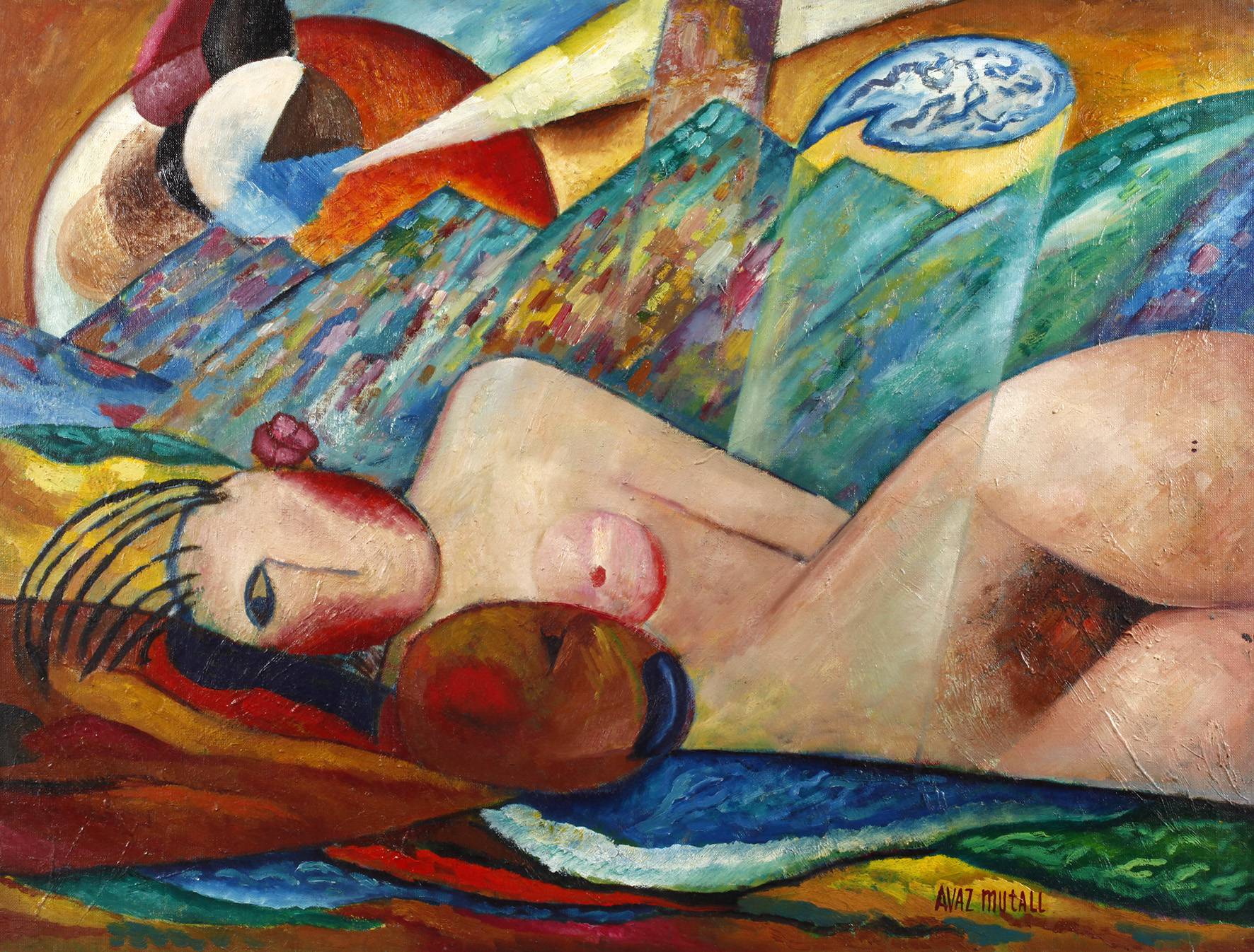 Avaz Mutall, ”Zwei”, liegender Damenakt