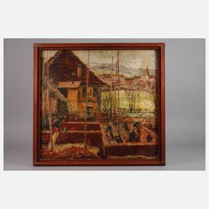 Erwin Oehl, Baustelle hinterm Haus