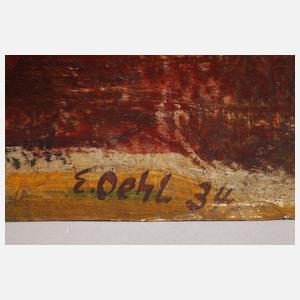 Erwin Oehl, Baustelle hinterm Haus