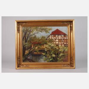 R. Otto, Mühle in Frühlingslandschaft